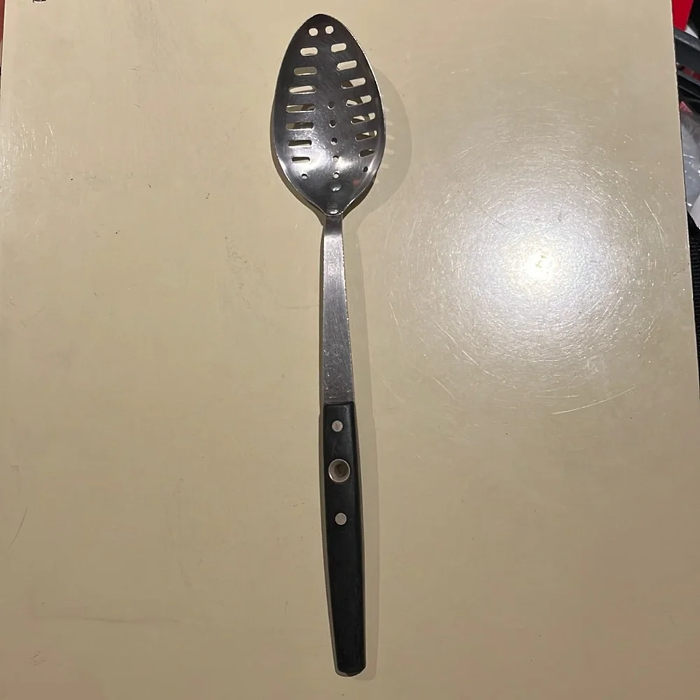 Vintage Arrow Flint Stainless Steel Slotted Spoon U.S.A.